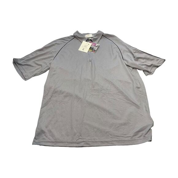 Il Migliore Polo Shirt Men's Medium Gray Nylon Short Sleeve Quarter Zip Classic - Picture 1 of 8